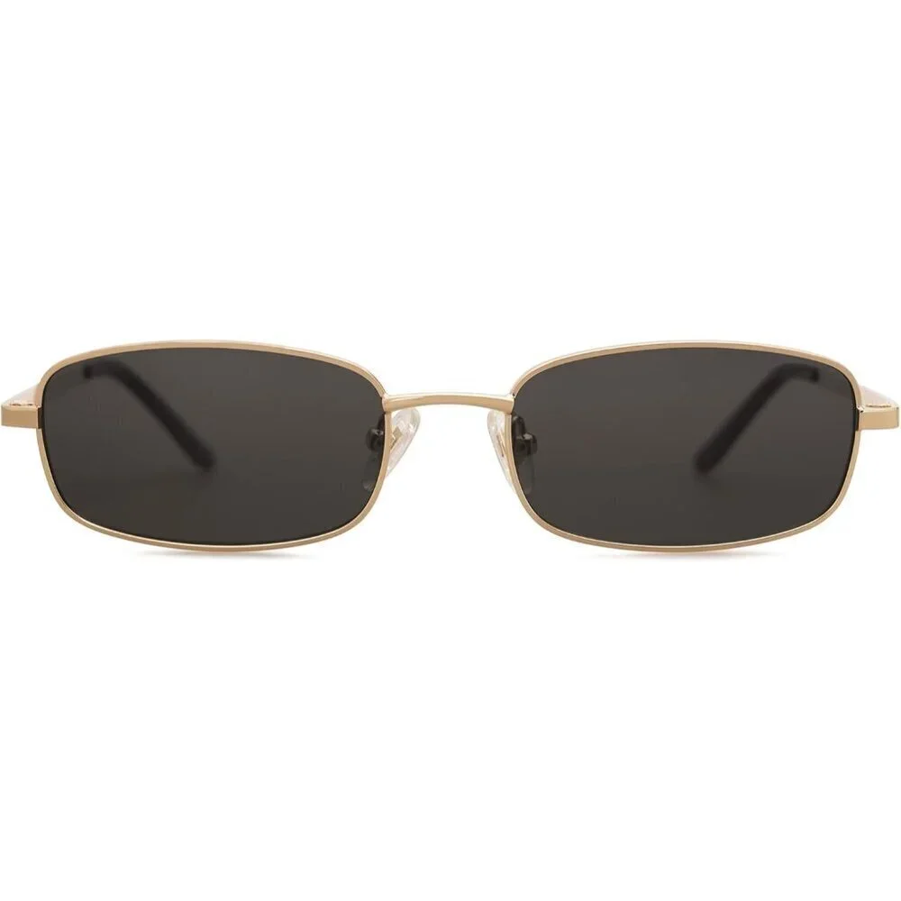 Unisex Rectangle Sunglasses Metal Frames UV400 Narrow Retro Wayfarer